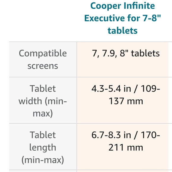 Cooper Infinite Executive Keyboard With Blue Case for 7, 7.9, 8" Tablets New - Picture 5 of 8